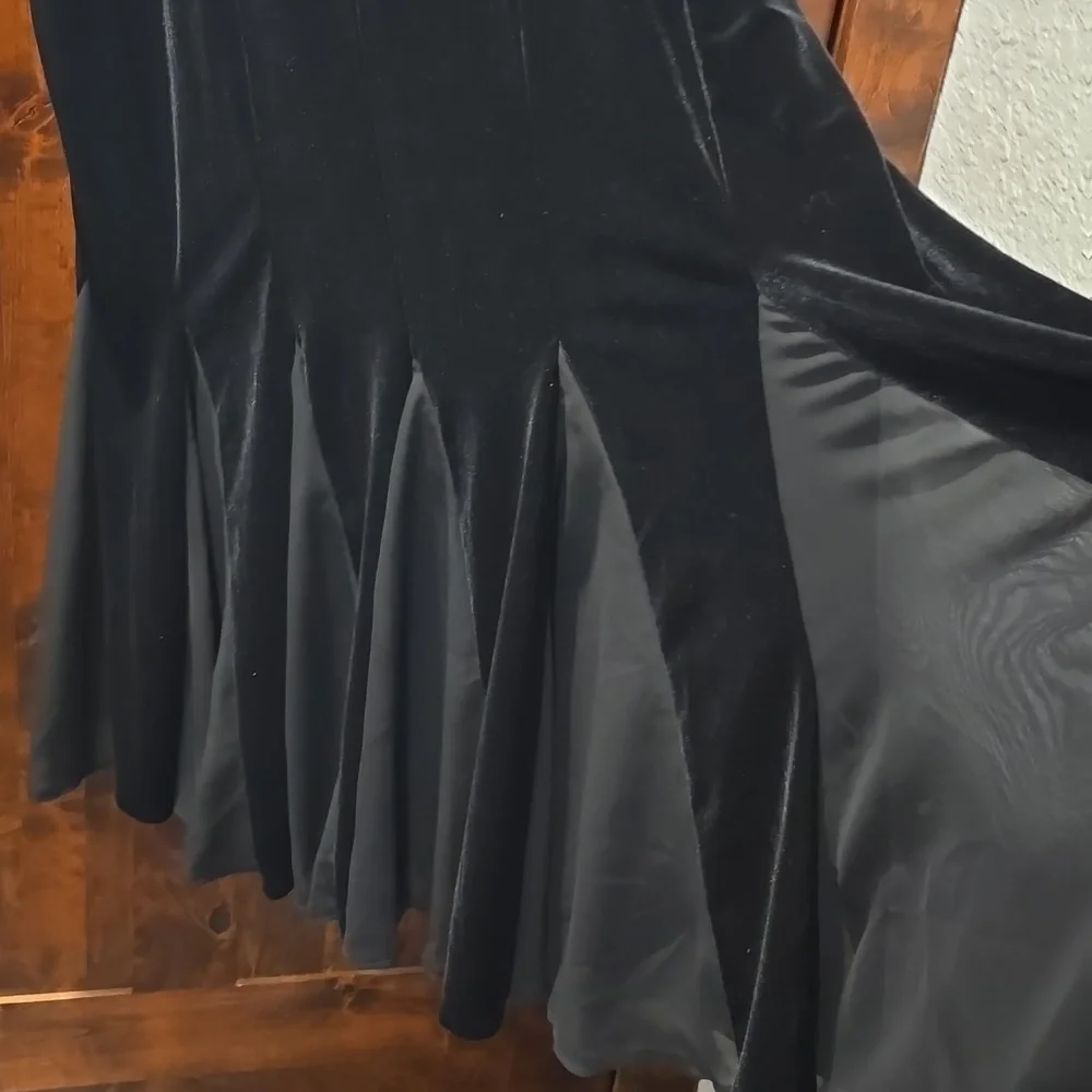 Midnight Velvet  Black Velvet Sheer Panel Maxi Skirt sz 3X